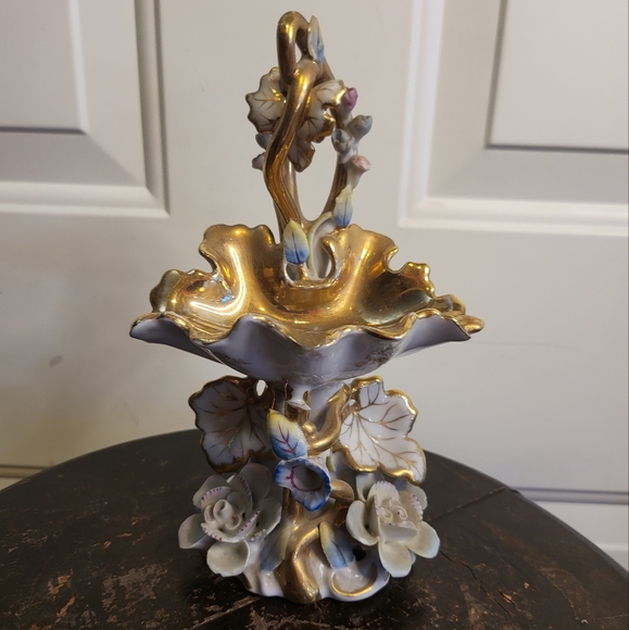 Other - Antique Rare Parisian “Paris Vieux” Gold Tone Porcelain Trinket Bowl
